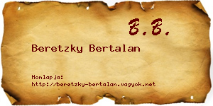 Beretzky Bertalan névjegykártya